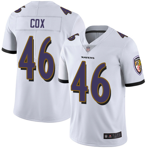 Baltimore Ravens Limited White Men Morgan Cox Road Jersey NFL Football #46 Vapor Untouchable->youth nfl jersey->Youth Jersey